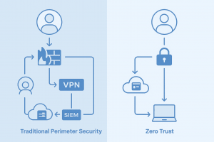comparison of Zero Trust and traditional perimeter-based security models for SMB cybersecurity strategies